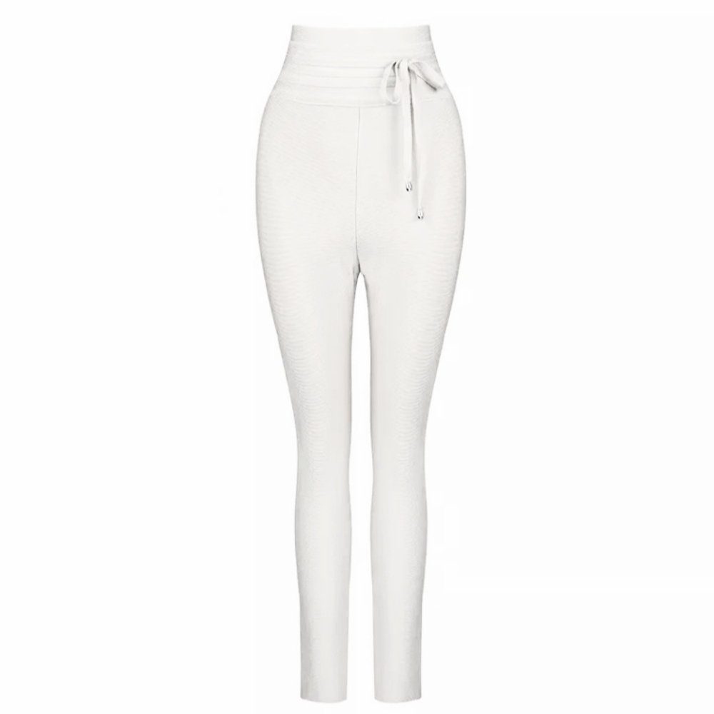 NEW White Bodycon Bandage Long High Waisted Pants Slim Fit Pantsuits Leggings